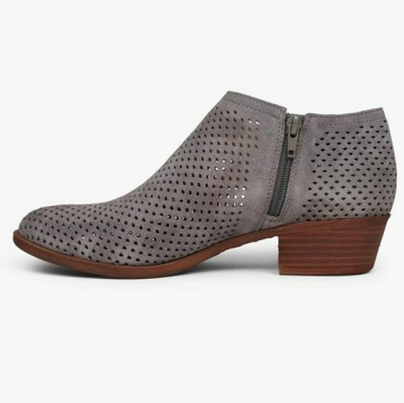 Stylish Lucky Brand Perforated Suede Booties - Picture 4 of 5